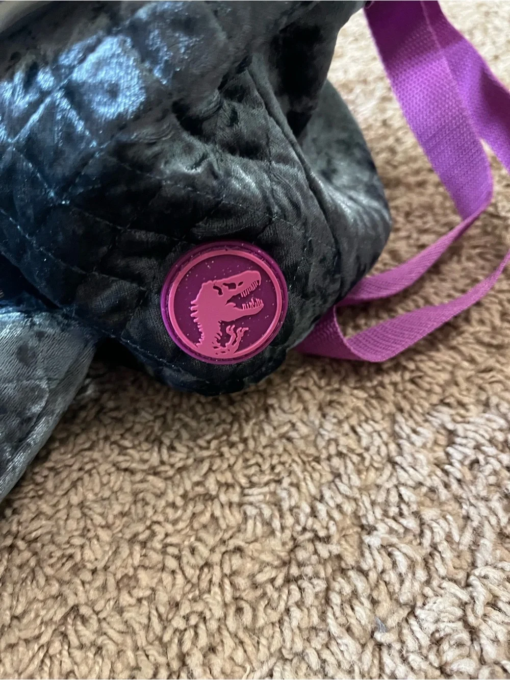 Jurassic World Girls Mini Backpack Blue Iridescent Dinosaur W/ Tail New w/o Tags